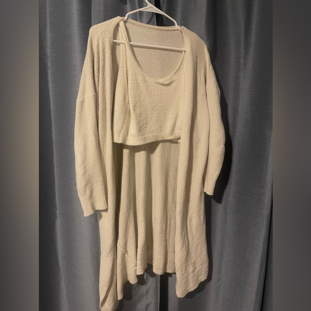 Super soft tank top and matching cardigan